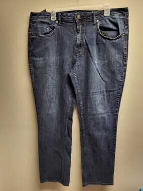 Jack-X Men's Jeans 38x32 Slim Straight Blue Denim Pants